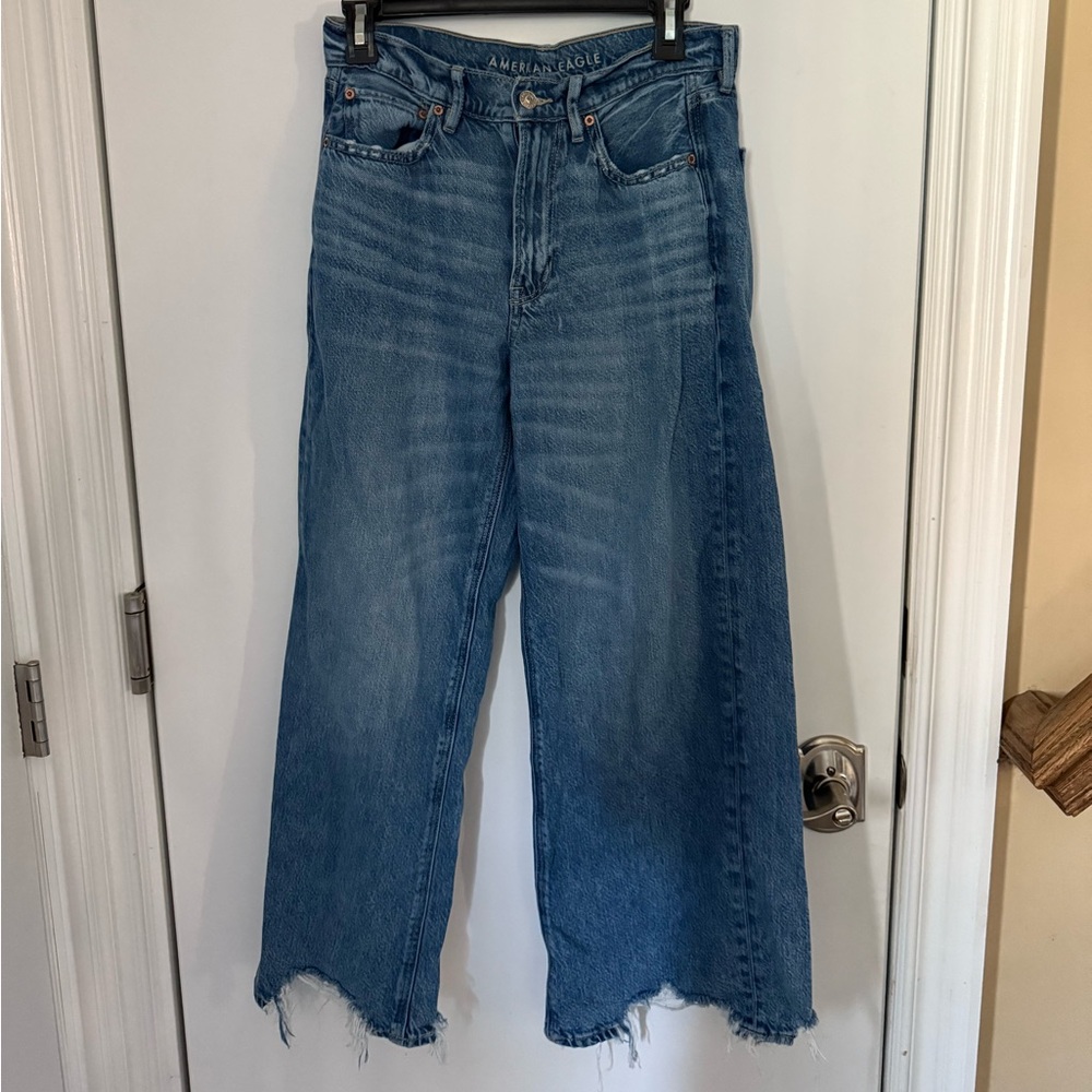 American Eagle Outfitters Blue Flare Wide Leg Jeans
